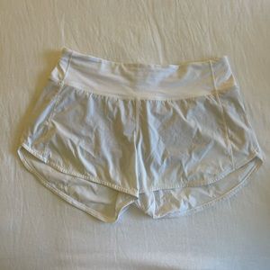 White lulu shorts size 8